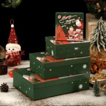 1件装新款圣诞礼盒天地盖大号围巾杯礼品盒圣诞平安夜苹果包装盒 - 彩色 - 查看 6