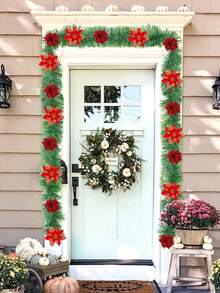 16 Ft Garland For Christmas Decorations, Non-Lit Green Soft Christmas Garland For Outdoor Or Indoor Use, Artificial Greenery Garland For Holiday Home Stairs Fireplaces Decor - 樣式1 - 查看 7
