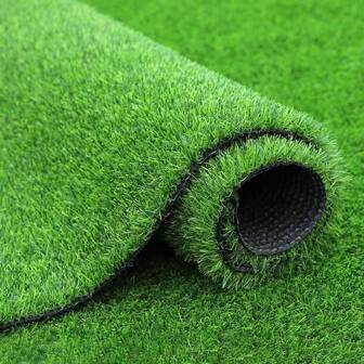 1pc Artificial Lawn Grass Mat, Heat Insulation Roof Lining, Outdoor Patio Carpet, Artificial Grass For Football Field, Kindergarten, Green Verge