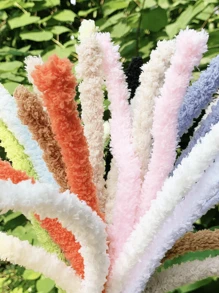 1pc/1m Extra Long & Thick Chenille Pipe Cleaner, Coral Fleece Curly Wire Twist Stem Crafts For Handmade Dog Gift, DIY Craft Supplies