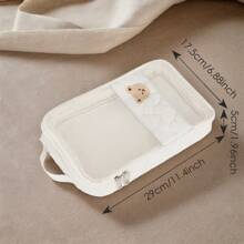 1pc Baby Clothes Storage Bag, Large Capacity Waterproof Dirty Laundry Organizer, Separating Compartments, Motherhood Accessories, (White)