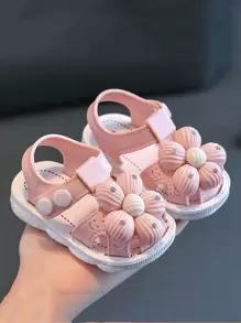 2024 年新款夏季女童凉鞋，防滑软底室内/户外拖鞋 - 粉色 - 查看 5