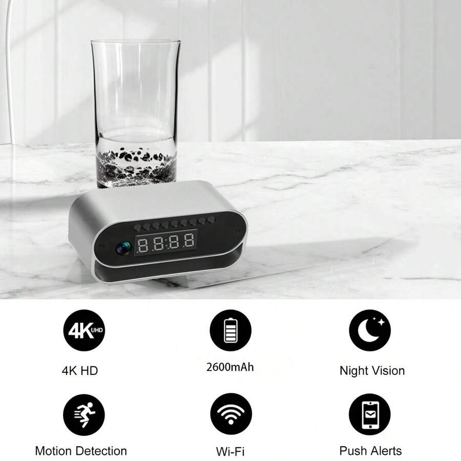 A25 Full HD 4K HD Mini Camera Clock With 16GB SD Night Vision Motion