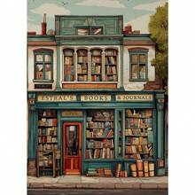 1pc Vintage Book Store Poster Book Shop Print Library Retro Antique Canvas Painting Wall Art Picture Decor Book Lovers Reading Gift No Frame - Multicolor - View 20
