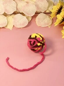 Juguete para mascotas para gatos, colorida bola de hilo tejida a mano con cascabel, solo para uso de mascotas