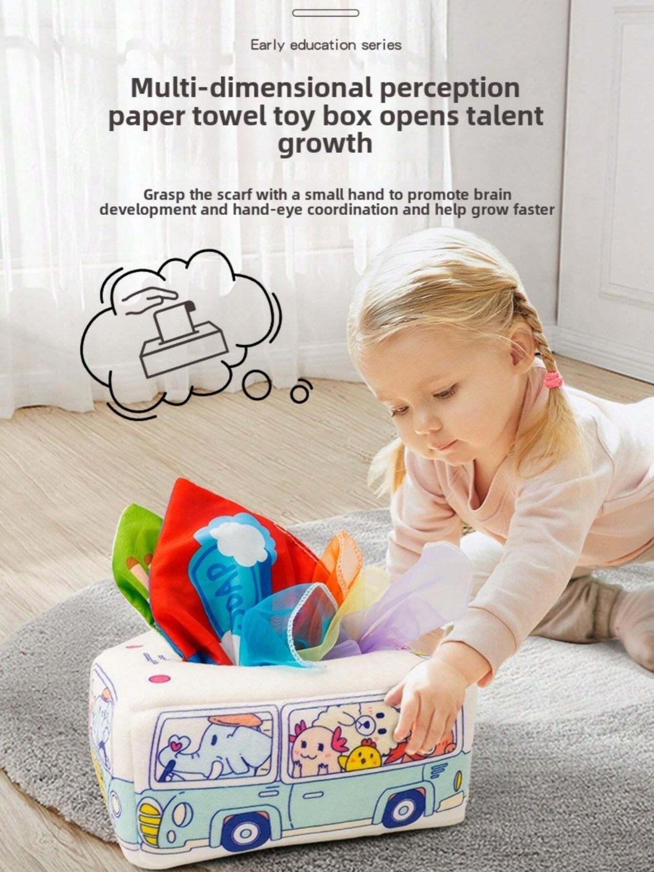 NonTear Baby Tissue Paper With & NonFading Bus Shaped Tactile