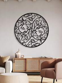 Décoration murale décorative suspendue en forme de cercle enveloppée de vigne métallique, cadeau de pendaison de crémaillère, décoration d'intérieur, décoration de chambre, décoration murale