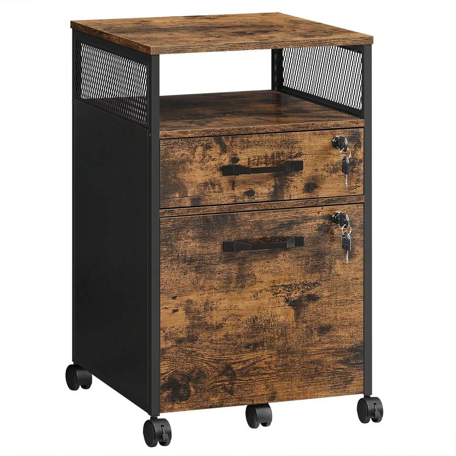 VASAGLE Filing Office File With 2 Lockable Drawers
