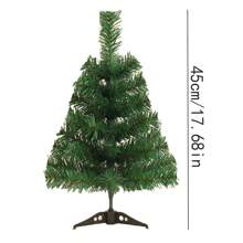 1pc PVC Green Mini Christmas Tree, 45cm Desktop Small Christmas Tree Ornament, Home Decor Artificial Christmas Tree