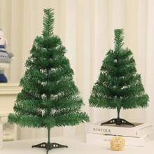 1pc PVC Green Mini Christmas Tree, 45cm Desktop Small Christmas Tree Ornament, Home Decor Artificial Christmas Tree