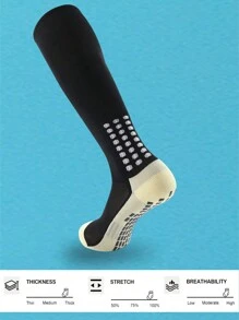 FLSHMCEN 1 Pair Moisture-Wicking Anti-Slip Long Compressoin Socks, Suitable For Football, Basketball, Hockey, Etc.