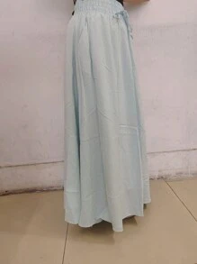 Skirts In Pre-Washed Viscose Fabric/New Summer 2023 - 淺藍色 - 查看 1
