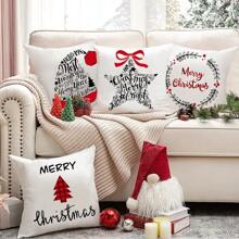 1PC 45cm*45cm Christmas Cushion Cover Christmas Merry Christmas Decorations For Home 2024 Xmas Christmas Christmas Ornaments New Year Gifts 2025