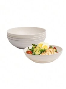 1/2/4 Pieces Plastic Big Bowls Set Large Salad Bowls Unbreakable Serving Bowls Microwave Dishwasher Friendly For Restaurant Cereal Salad,School Supplies