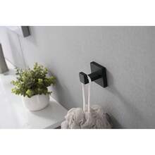 Bathroom Hardware Set ,Towel Bar Set Stainless Steel Wall Mounted Hidden Mounting Holes EASY TO INSTALL For Bathrooms, Outdoor Showers And Remodeling Bathroom Wardrobes, Kitchen Cabinets, Laundry Rooms, Living Rooms - 6件 霧面黑+不銹鋼 - 查看 11