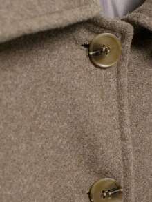 Women's Fashion Casual French Single-Breasted Short Loose Collar Wool Coat - Khaki - View 5