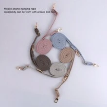 1 Piece Of Mobile Phone Lanyard Can Be Slung Diagonally And Adjusted With A Long Neck Strap That Does Not Tighten The Neck. Fashionable Women's Lanyard With PU Leather Material Neck Strap Chain Compatible With IPhone, Phone Cases, And Universal Accessories Gifts For Mother, Family, Friends, Birthday, Holiday Phone Charm, Phone Chain