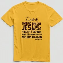 Evangelical Fashion T-Shirt Jesus Mineiro - Unisex - 100% Cotton - Yellow - View 2