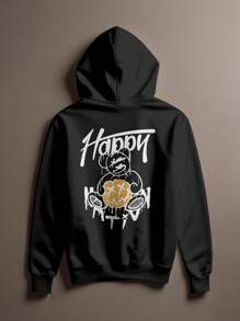 Blusa Moletom Urso Streetwear Estilo Oversize Bear Happy Cang 0236 VEST NERD - Preto - Visão 1