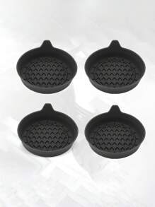 Car Silicone Cup Holder Pad, Black Round Non-Slip Waterproof Coaster Mat For Vehicles