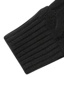 Female Cardigan, Solid Color Long Sleeve Sweater Knitted Coat With Pockets For Spring Fall, S/M/L - Negro - Ver 10