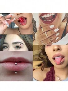 AVYRING 16pcs Eyebrow Piercing Jewelry Stainless Steel Curved Barbell Tiny Eyebrow Ring Vertical Labret Lip Jewelry Ear Rook Helix Conch Daith For Men 16g 6mm/8mm/10mm/12mm