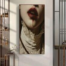 黑暗浪漫哥特式吸血鬼女人艺术肖像：黑暗喜怒无常的油画，黑暗学院装饰，血腥艺术，适用于家居装饰 - 客厅、卧室、咖啡厅、办公室、墙壁艺术装饰 - 帆布画艺术装饰 - 彩色 - 查看 17