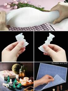 16/17pcs Resin Cast Chess Mold With 3D Full-Size Chess Board Epoxy Silicone Resin Mold, DIY Chess Board Game - White - View 5