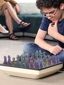 16/17pcs Resin Cast Chess Mold With 3D Full-Size Chess Board Epoxy Silicone Resin Mold, DIY Chess Board Game - White - View 6