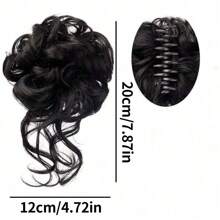 1pc Messy Bun Hair Scrunchie, Floral Design, Natural Fluffy Look, High Temperature Fiber, Convenient Use, Elegant Gift Hair Claws Claw Clips Hair Clips Hair Jaw Clip Hair Clamps Hair Clutch Hair Claw Clip, School Stuff, College Fall Winter Hair Accessories For Women For Vacation Outfits Woman Flower Hair Clip