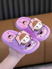Dép đi trong nhà cho bé gái, dép đi trong nhà mềm mại, dép công chúa dễ thương cho trẻ mới biết đi và trẻ lớn - Màu tím - Xem 4