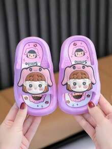 Dép đi trong nhà cho bé gái, dép đi trong nhà mềm mại, dép công chúa dễ thương cho trẻ mới biết đi và trẻ lớn - Màu tím - Xem 3