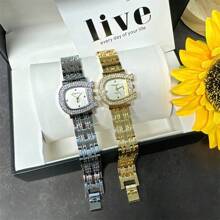 1 Stück Damenuhren 2024 Neuer Luxus Nischenmarken Uhr für Frauen mit sehr attraktivem Zifferblatt, Quarz Armbanduhr, modische Damen Lässig Edelstahl Armband Quarz mit Taglicher Wasserdichtigkeit