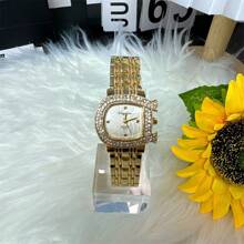 1 Stück Damenuhren 2024 Neuer Luxus Nischenmarken Uhr für Frauen mit sehr attraktivem Zifferblatt, Quarz Armbanduhr, modische Damen Lässig Edelstahl Armband Quarz mit Taglicher Wasserdichtigkeit