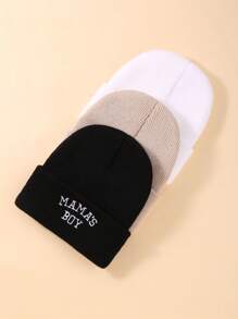 3-Piece Solid Color Children's Knitted Hat Combination Suitable For Keeping Warm In Winter, Baby Winter Hat - Multicolor - View 2