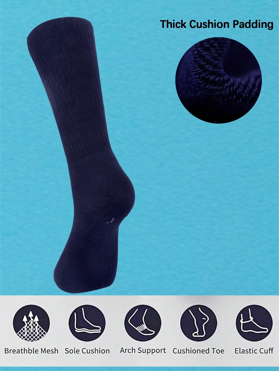 Men's Athletic Cushioned Crew Socks With Moisture Wicking SHEIN EUR