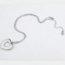 1 chiếc vòng cổ hình trái tim rỗng cho ngày lễ tình nhân/ngày của mẹ, mặt dây chuyền dạng xích phẳng, quà tặng cho tiệc sinh nhật - Nhiều màu - Xem 5