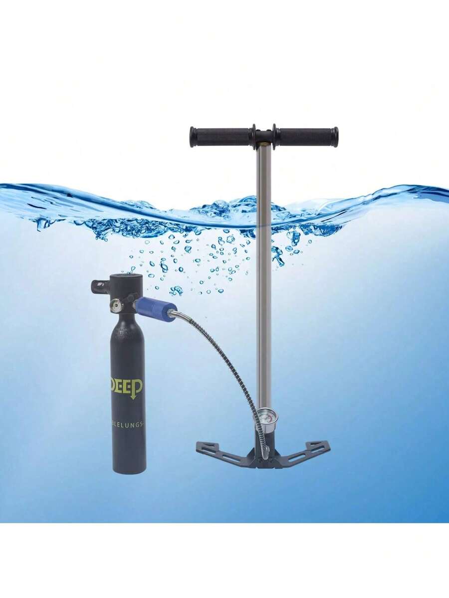 ZhdnBhnos Mini Scuba Diving Case Set 0.5L Oxygen Tank Pump Equipment