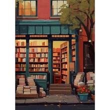 1pc Vintage Book Store Poster Book Shop Print Library Retro Antique Canvas Painting Wall Art Picture Decor Book Lovers Reading Gift No Frame - Multicolor - View 9