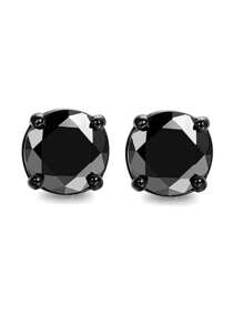 2pcs Men Stainless Steel Round Magnetic Clip-On Earrings, Minimalist Style For Everyday Wear