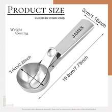 1pc Personalized Ice Cream Spoon - Customized Engraved Spoon And Melon Baller, Perfect Gift For Her, Women, Mom, Kids, Boyfriend Or Home Kitchen - Silver - View 6