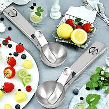 1pc Personalized Ice Cream Spoon - Customized Engraved Spoon And Melon Baller, Perfect Gift For Her, Women, Mom, Kids, Boyfriend Or Home Kitchen - Silver - View 3