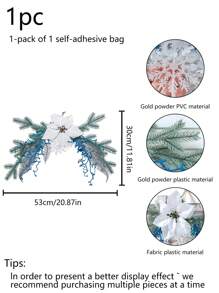 1 Stück künstliche Weihnachtsblume zum Aufhängen - für Haustür, Kamin, Wohnzimmer, weihnachtliches Hängeornament