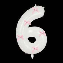 40" roze strikdecoratie witte cijfers folie ballonnen 0-9, roze strikdecoratie, geschikt voor verjaardagsfeestjes, Valentijnsdag, jubileum, bruiloft, Kerstmis, nieuwjaarsdecoratie