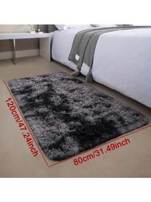 1 Piece Fluffy Plush Bedroom Living Room Area Rug Super Soft Fuzzy Tie-Dyed Plush Floor Mat Lightweight Long-Pile Carpet Modern Home Decor