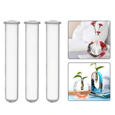3 peças de tubo de acrílico transparente para plantador hidropônico, vaso e tubo de cultura de água