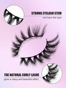 Asiteo 5 Pairs Cat Eye Lashes 3D Faux Mink Eyelashes Winged End Eye Elongated Eyelashes Manga Fake Lashes Soft Natural Long Full Strip Lashes - 眼尾拉長款 - 查看 2