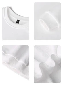 1個 女子向け カジュアル 総柄クルーネックスウェットシャツ、暖かい長袖トップス、学生服、ファッショニスタ、秋冬用 - 個性的なクルーネックスウェットシャツ、動物好きの人にオススメ - ホワイト - チェックする 6