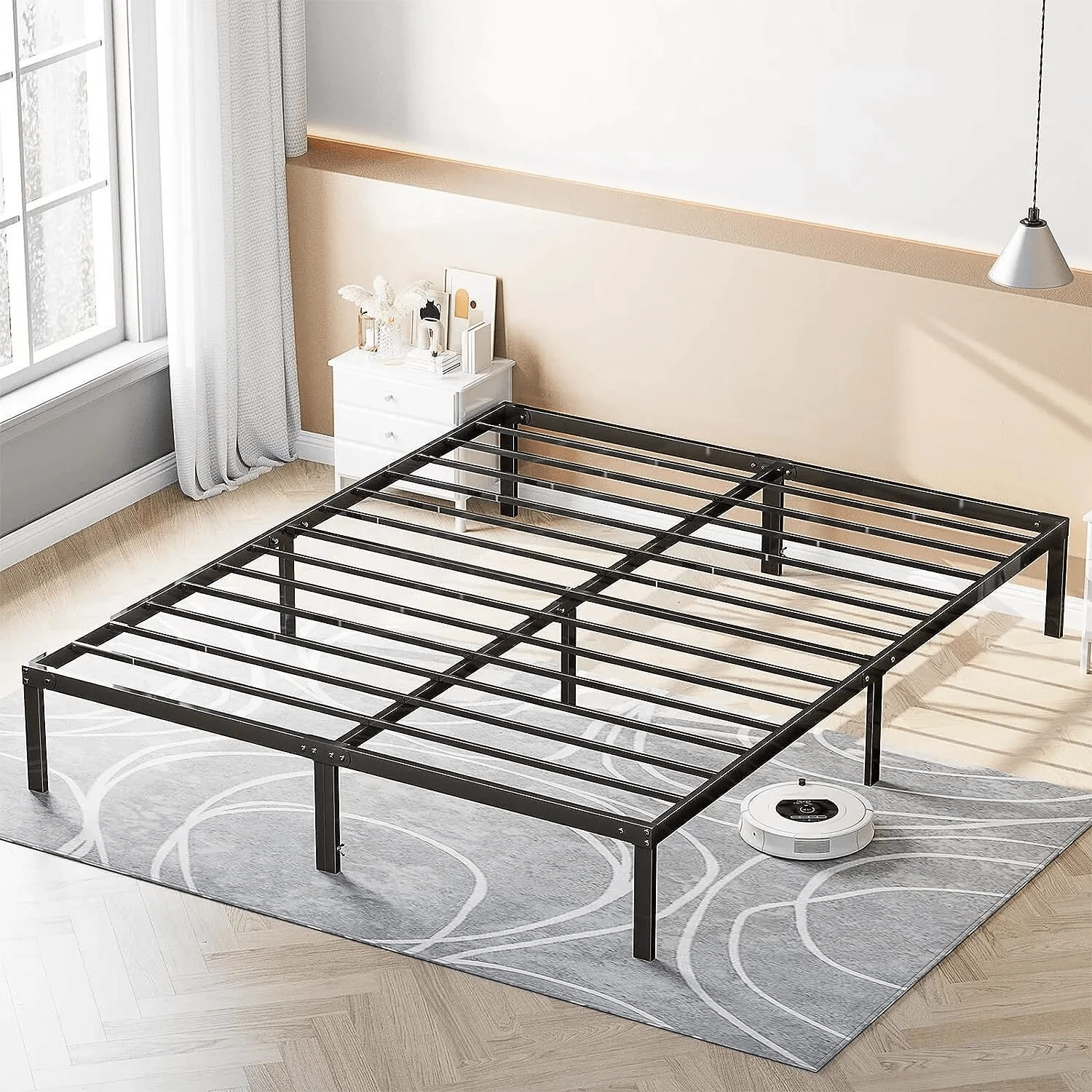 14 Inch Heavy Duty Metal Platform Bed Frame Queen Or Twin Size Sturdy