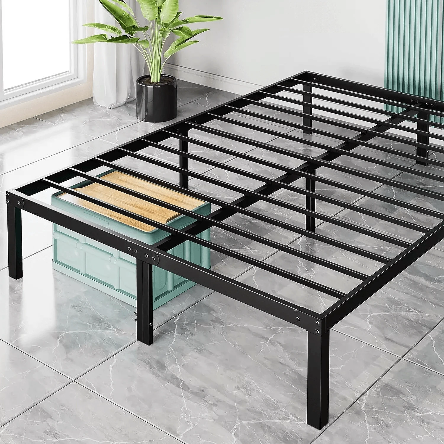 14 Inch Heavy Duty Metal Platform Bed Frame Queen Or Twin Size Sturdy